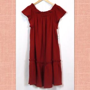 London Times. Off the shoulder dress.